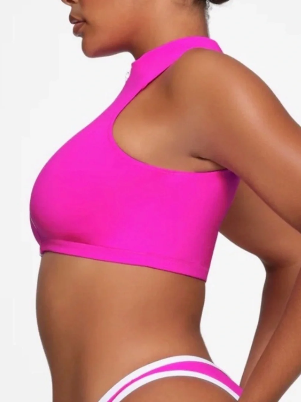 SKIMS Mock Neck Zip Up Swim Top